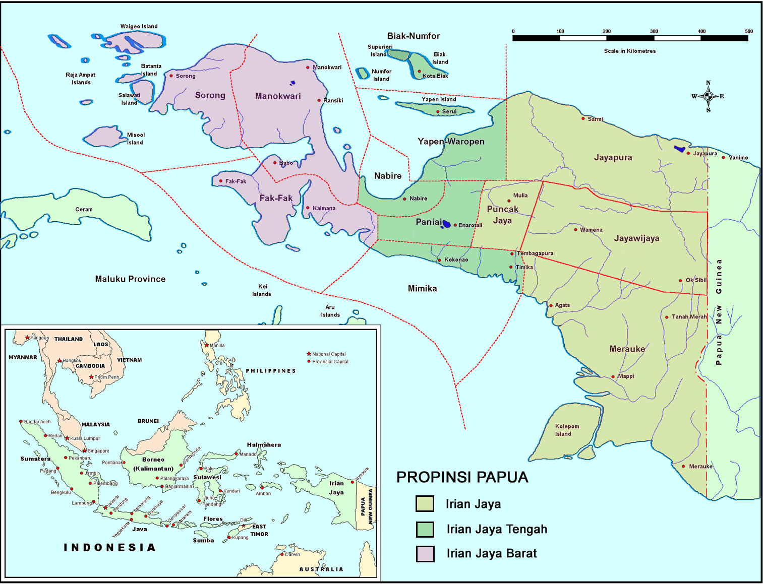 Peta Kota: Peta Pulau Papua