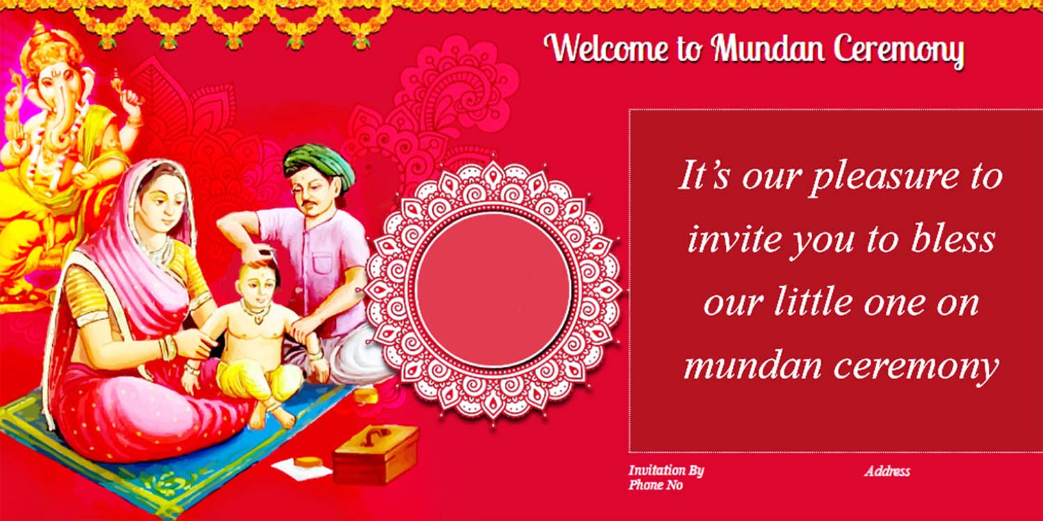  Mundan  Ceremony Invitation Quotes Card Design and 