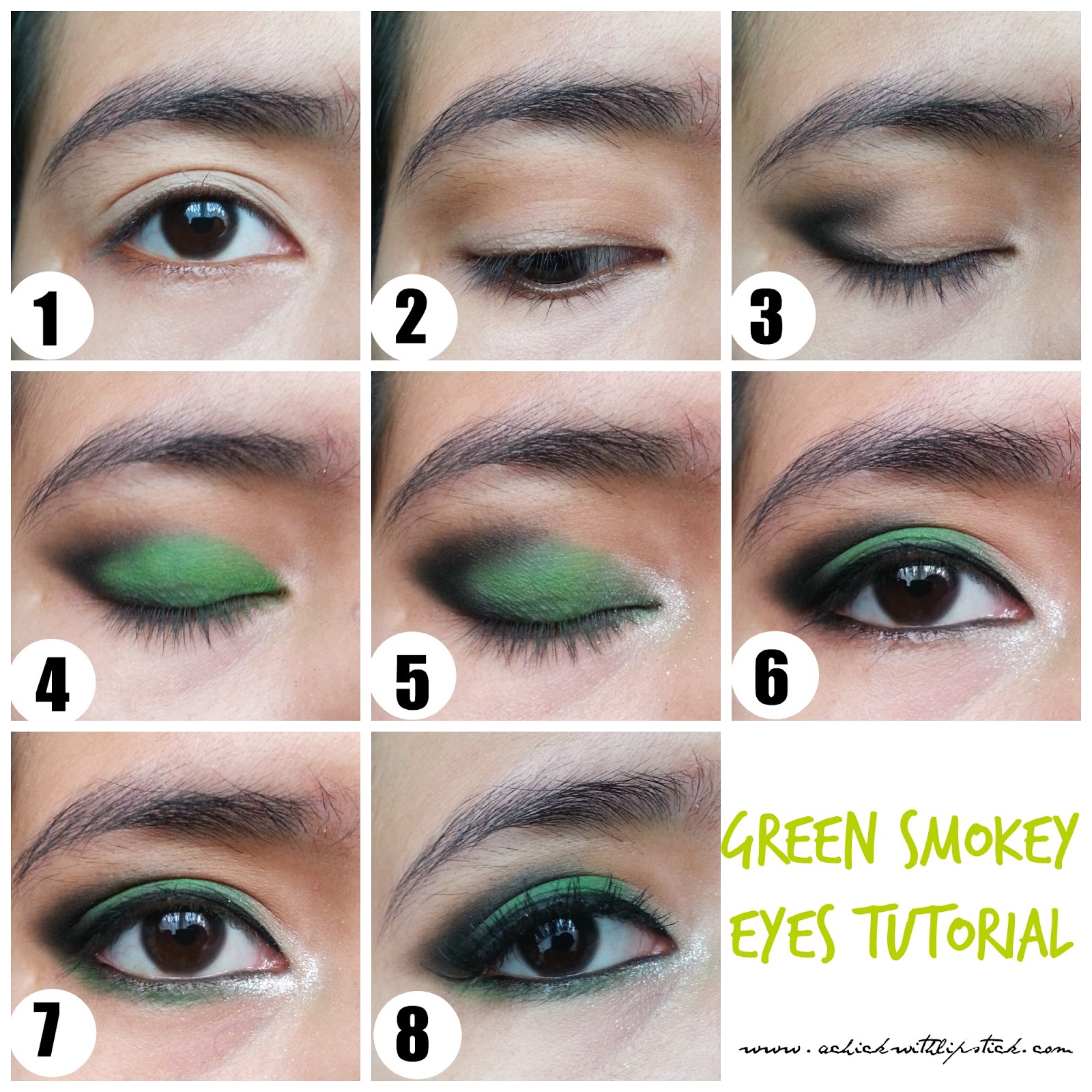 Tutorial Green Smokey Eyes A Chick With Lipstick
