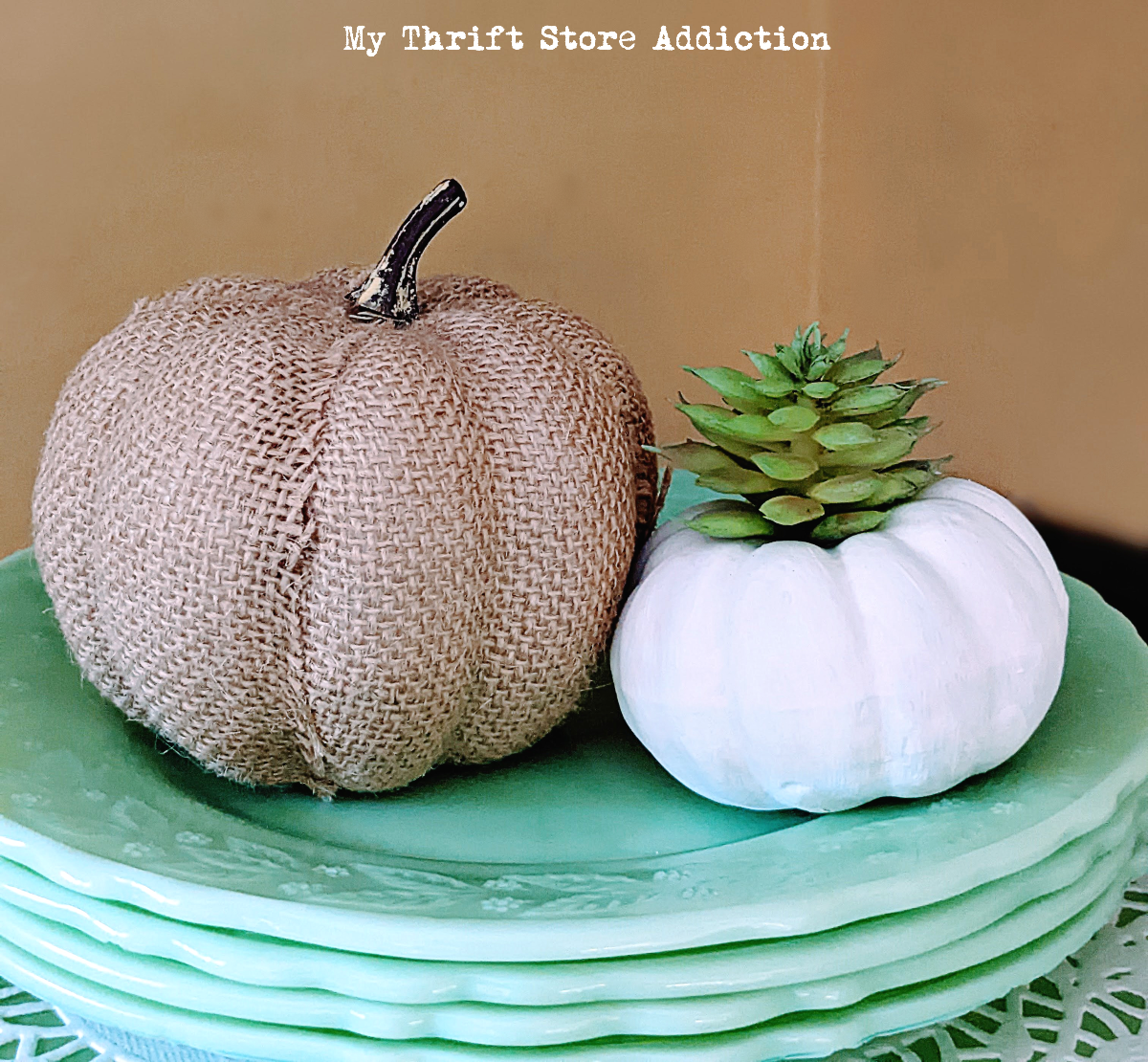 Jadeite tray and table decor