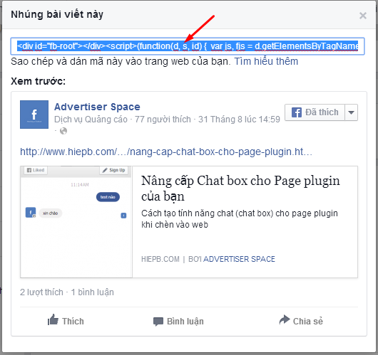 Cách nhúng post, status của Fanpage hay Profile cá nhân vào website của bạn một cách đơn giản nhất.