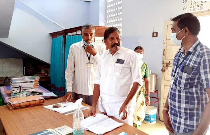 அந்தியூர் கிளை நூலகத்தில் திமுக சட்டமன்ற உறுப்பினர் ஏ ஜி வெங்கடாசலம் திடீர் ஆய்வு மேற்கொண்டார்.