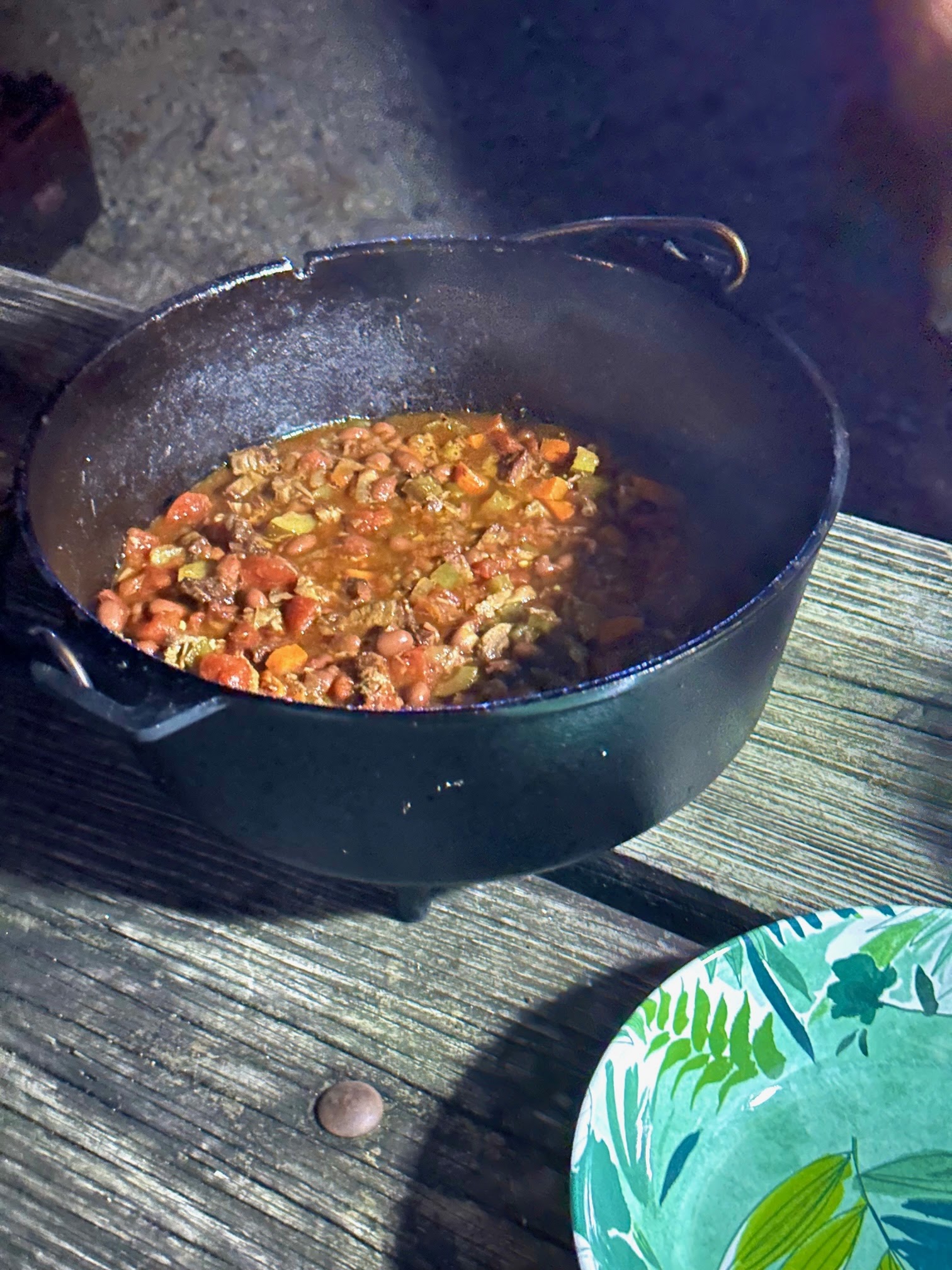 Campfire Dutch Oven Chili with Cornbread - Family Spice