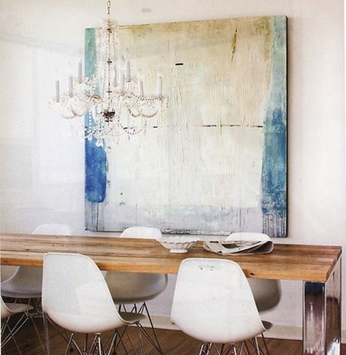 White Rustic Dining Room Table and Chairs
