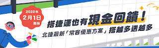 北捷常客現金回饋比例表