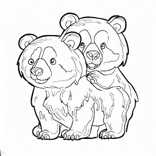Imagens de ursos para colorir: encha de cor e vida esses desenhos de ursos para colorir.
