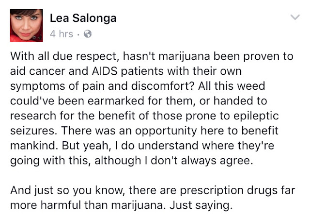 The Voice PH Kids Coach Lea Salonga promotes marijuana for medical use