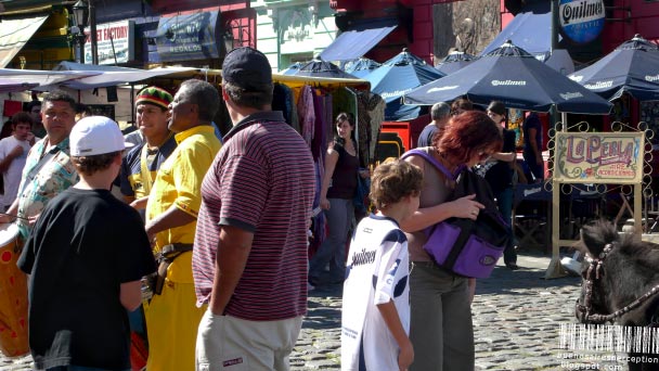 Arts and Crafts Street Market in El Caminito in La Boca, Buenos Aires, Argentina