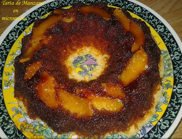 tarta de manzana en microondas