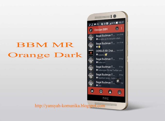 Download BBM Mod MR Orange Dark terbaru versi 2.9.0.51 Gratis