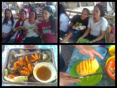 Family eating lunch