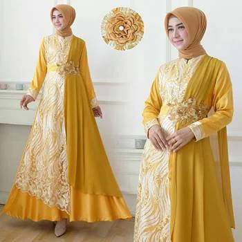 55 Model Baju Gamis Pesta Trendy Terbaru 2020 Muda Co Id - Model baju gamis pesta mewah