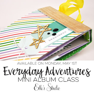 "Everyday Adventures" mini album class by Elle's Studio featuring an album from Jen Gallacher. #ellestudio #minialbum #scrapbooking #jengallacher