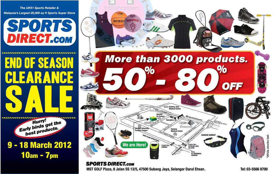 SportsDirect com End of Season Clearance Sale  9 18 MAR 