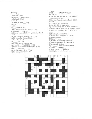 Movie Crossword Puzzles on Temple Of Schlock  Answers To Kris  Movie Crossword Puzzle  13