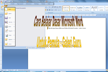 Cara Belajar Dasar Microsoft Word Untuk Pemula - Galeri Guru