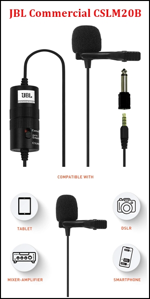 JBL-Commercial-CSLM20B-Omnidirectional-Lavalier-Microphone