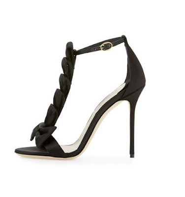 Olgana Paris delicate bow t-strap Sandal in black