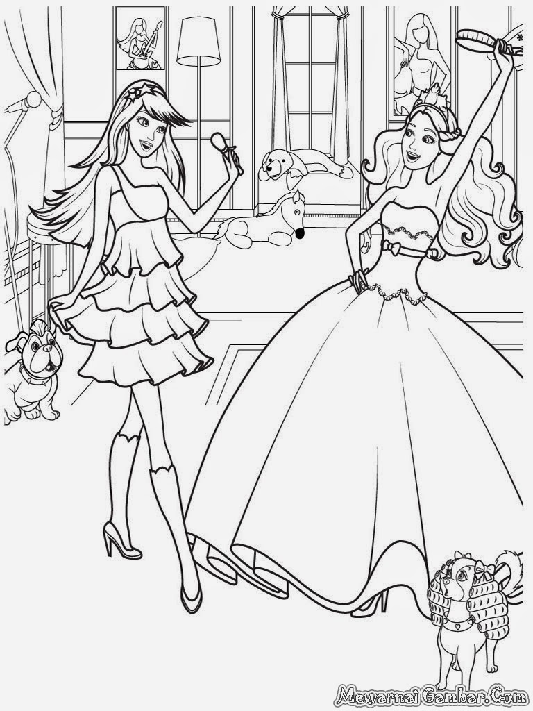 12 Barbie Dancing Coloring Pages