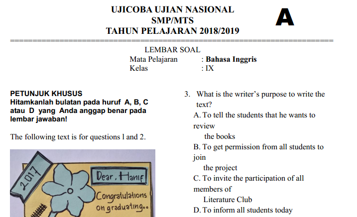 Ipa smp pembahasannya literasi. Contoh soal akm bahasa inggris numerasi