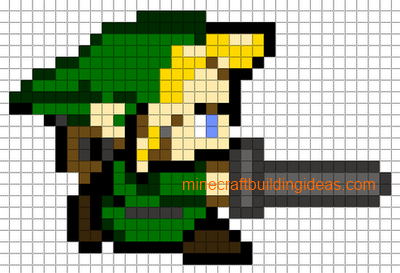 Minecraft Pixel Art Templates: Link(zelda)