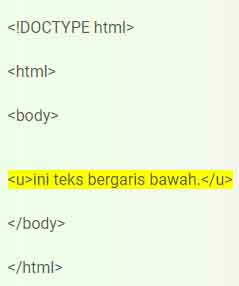 Belajar HTML : Cara Membuat Tulisan Bergaris Bawah