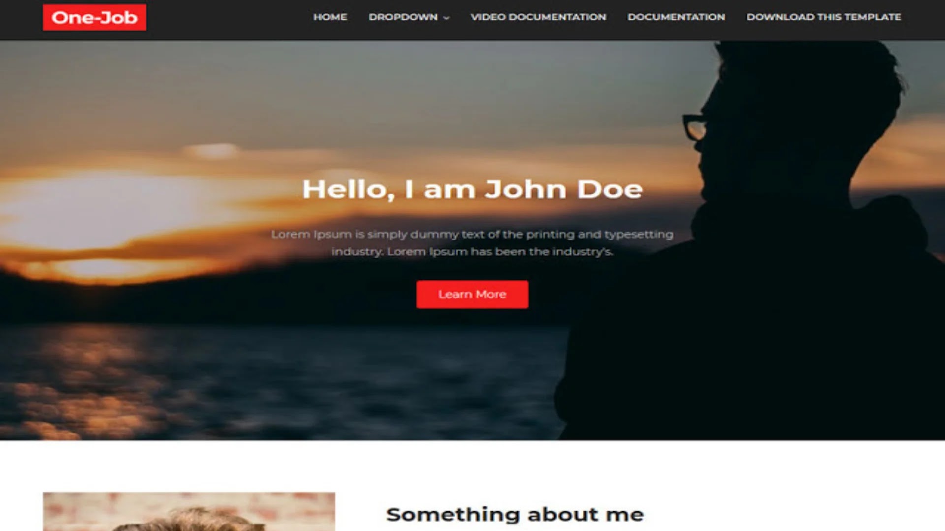 OneJob Premium Blogspot Landing Page Template