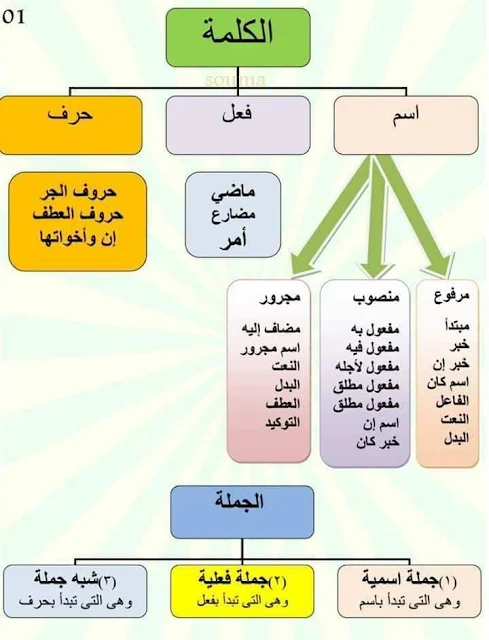 خطاطات رائعة لقواعد اللغة العربية للتعليم الابتدائي