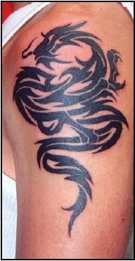 tribal dragon tattoos design