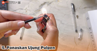 Panaskan Ujung Pulpen merupakan salah satu tips mengatasi pulpen hi-tech yang macet
