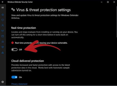 matikan windows defender untuk mengaktifkan office 2019