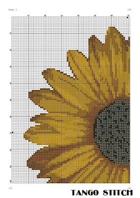 Gerbera hand embroidered flower cross stitch pattern