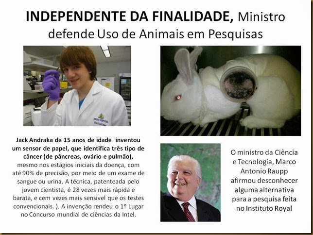 Ministro defende Uso de animais