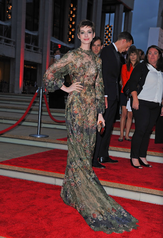 Anne Hathaway at New York City Ballet Fall Gala 2012 red carpet