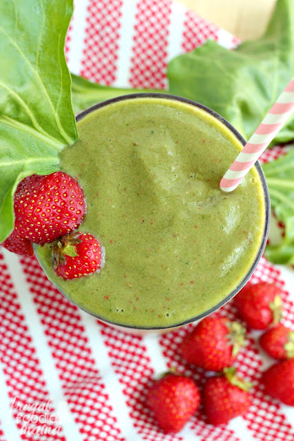 Packed with vitamins, nutrients, & antioxidants, this thick & creamy Strawberry-White Beet Green Smoothie is the perfect way to get in those leafy greens.