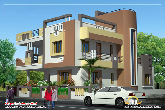 Duplex House elevation view 3 - 2878 Sq. Ft. (267 Sq M) - March 2012