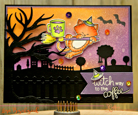 Witch way to the coffee by Lisa features Newton Loves Coffee and Newton's Boo-tiful Night by Newton's Nook Designs; #newtonsnook