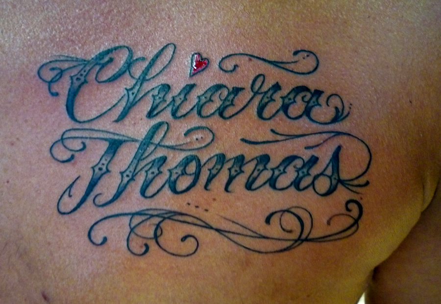 Fancy Script Lettering Tattoo