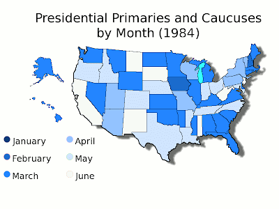 Illinois Primary on Frontloading Hq  1984 Presidential Primary Calendar