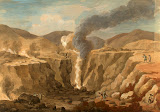 Crater of Vesuvius by Charles-Louis Clerisseau - Landscape Drawings from Hermitage Museum