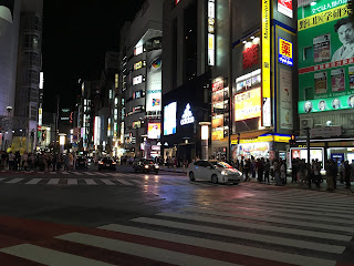 Shibuya crossing at night