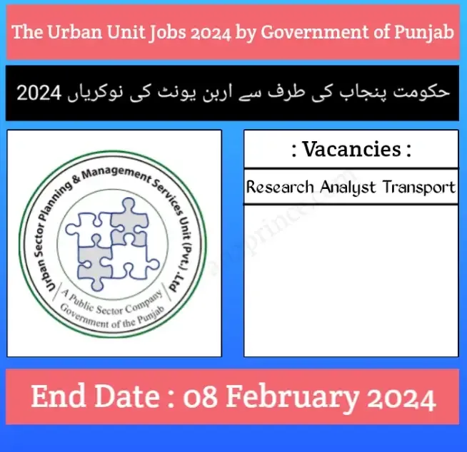 The Urban Unit Jobs 2024 by Government of Punjab