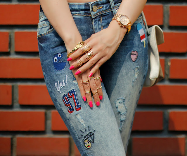 Forever 21 Rings, Midi-rings,ONLY Distressed Patch-work Jeans