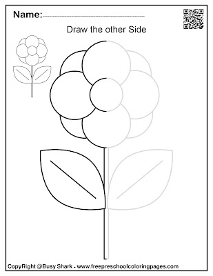 spring Easter symmetry draw the other half activity for kids,free printable preschool coloring pages,sun,tree,bunny,easter egg,flower,ladybug,butterfly,chick