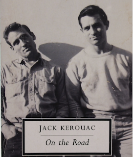 from the cover of On the Road with image of Jack Kerouac and Neal C