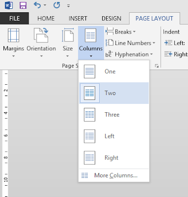 Cara Mudah Menggunakan Kolom Koran di MS. Office Word 2013