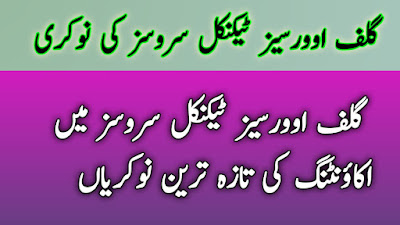 گلف اوورسیز ٹیکنیکل سروسز میں اکاؤنٹنٹ کی نوکری