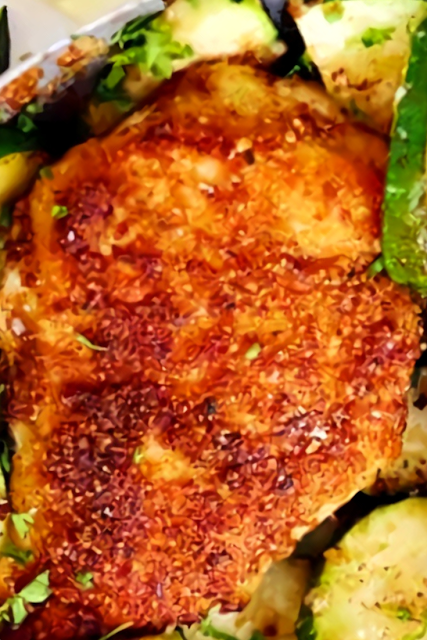 Crispy Parmesan Garlic Chicken with Zucchini