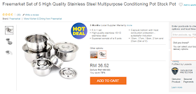 Stainless Steel Multipurpose Conditioning Pot Stock, Periuk, shopping online, lazada,