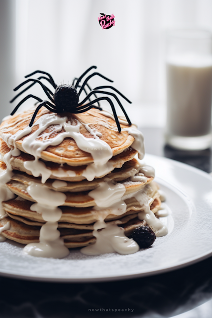 Easy Halloween Lemonade Pancakes recipe and add plastic creepy crawlies to add some Halloween spookiness